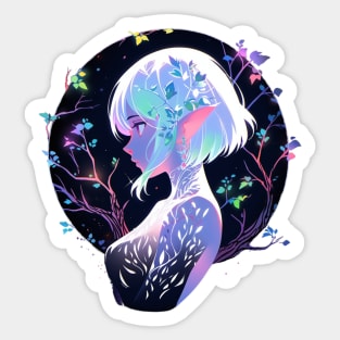 Glowing Goddess of Forest Sticker